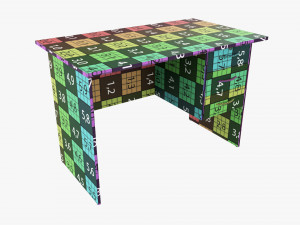 Student Desk With Drawers 3D Model