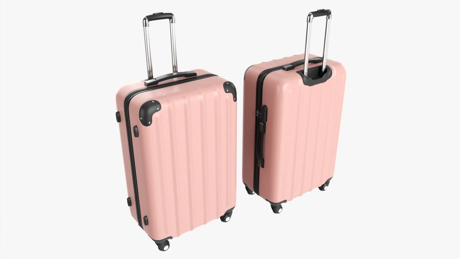 Suitcase Hardshell Large On Wheels 3D Model .c4d .max .obj .3ds .fbx .stl .blend 