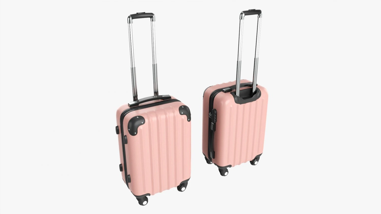 Suitcase Hardshell Small On Wheels 3D Model .c4d .max .obj .3ds .fbx .stl .blend 