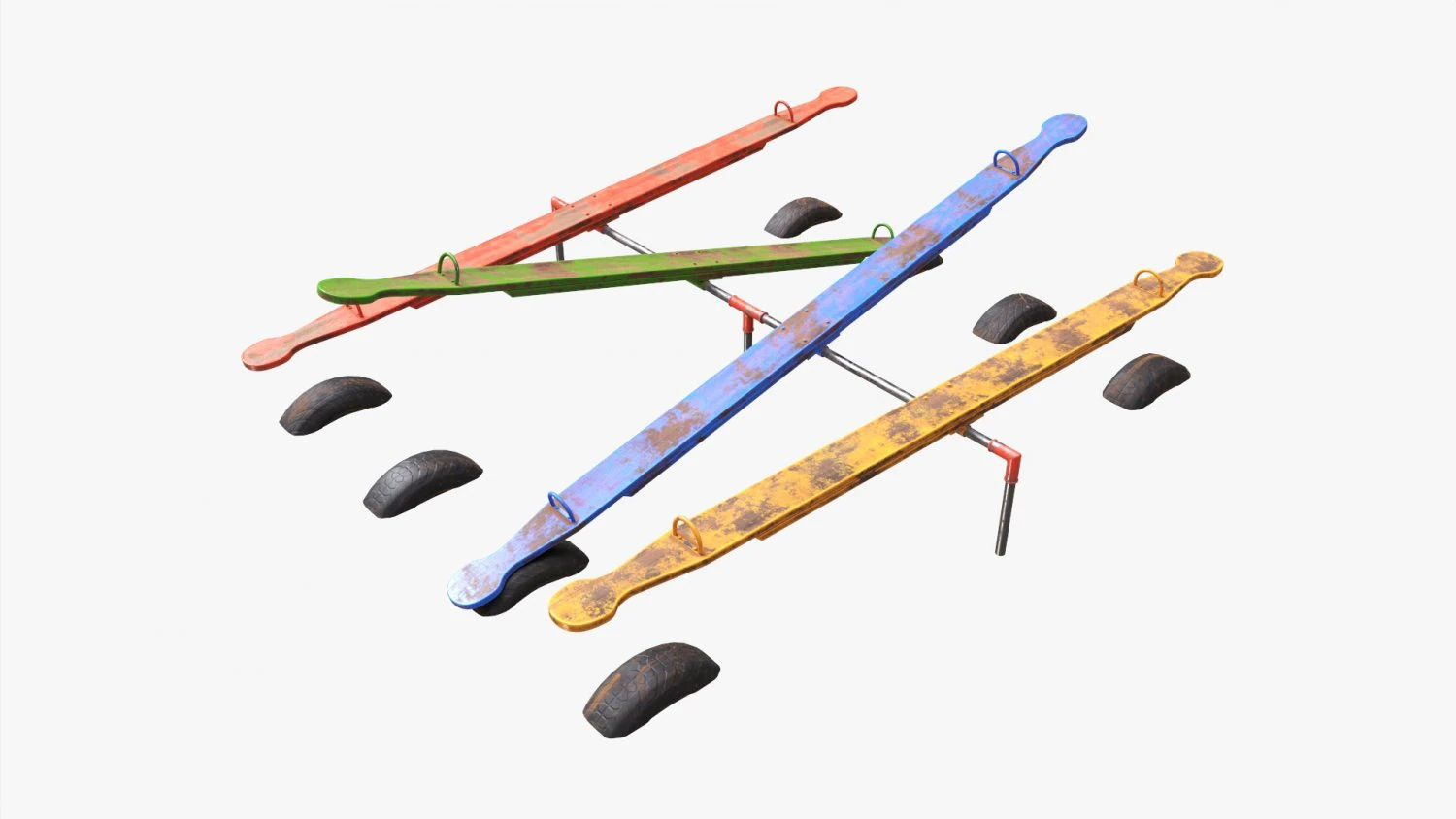 Teeter Totters 02 3D Model .c4d .max .obj .3ds .fbx .stl .blend 