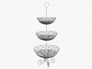 Three Tier Display Basket With Legs 3D Model