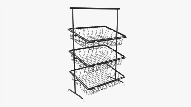 Tilted Pane Stand 3-Tier 3D Model .c4d .max .obj .3ds .fbx .stl .blend 