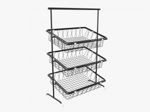 Tilted Pane Stand 3-Tier 3D Model