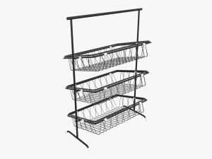 Tilted Pane Stand 3-Tier 3D Model