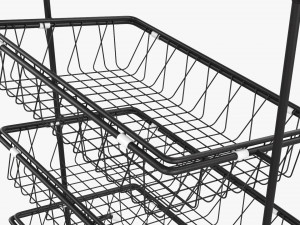 Tilted Pane Stand 3-Tier 3D Model