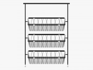 Tilted Pane Stand 3-Tier 3D Model