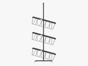 Tilted Pane Stand 3-Tier 3D Model