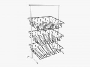 Tilted Pane Stand 3-Tier 3D Model