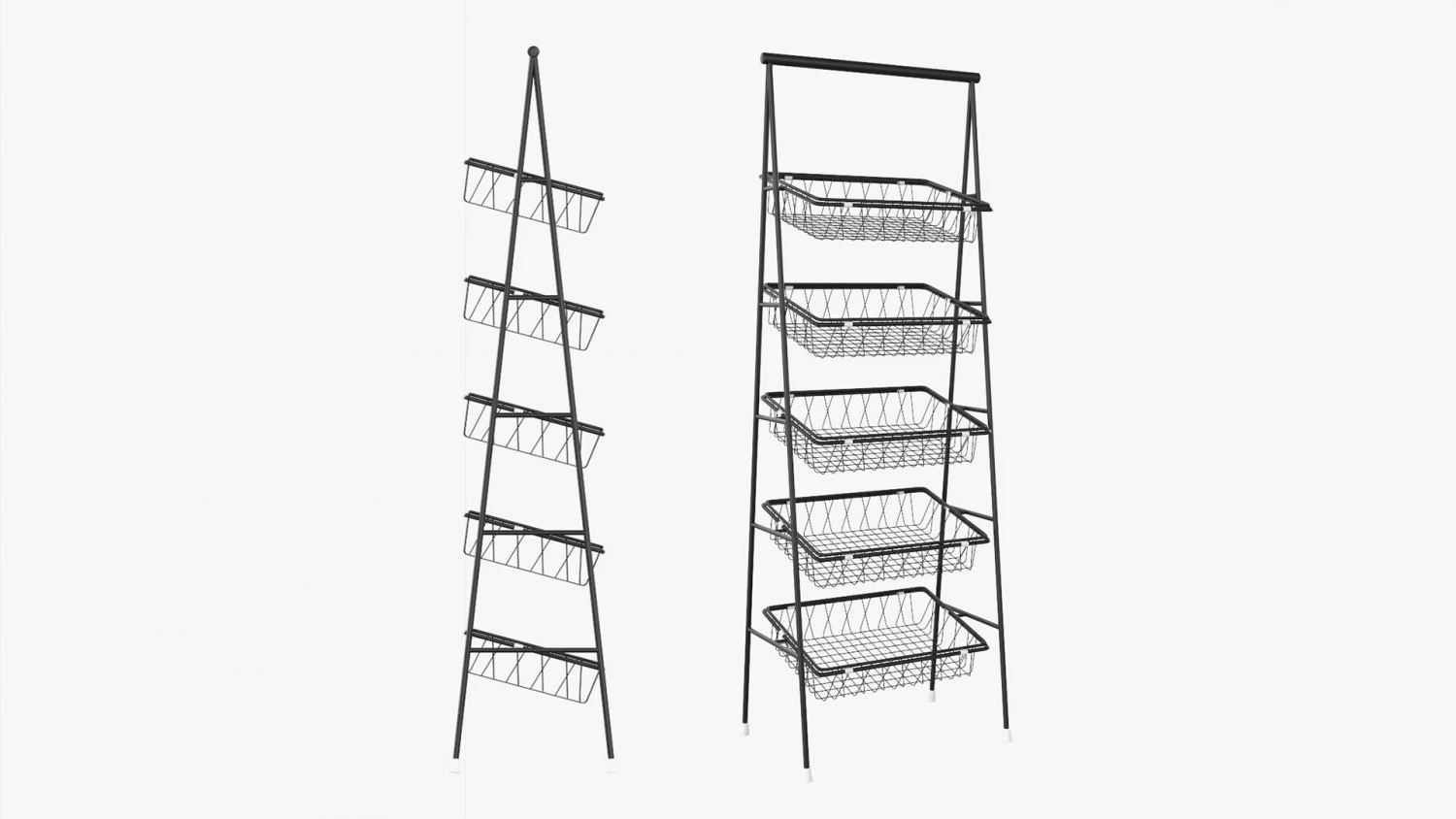 Tilted Pane Stand 5-Tier 3D Model .c4d .max .obj .3ds .fbx .stl .blend