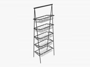 Tilted Pane Stand 5-Tier 3D Model