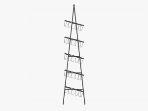 Tilted Pane Stand 5-Tier 3D 模型