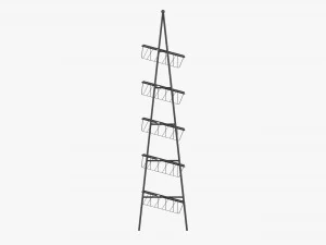 Tilted Pane Stand 5-Tier 3D Model