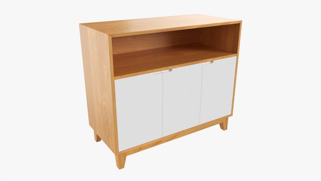 TV Stand With Drawers 3D Модель .c4d .max .obj .3ds .fbx .stl .blend