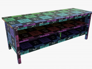 TV Stand With Shelves Model 3D
