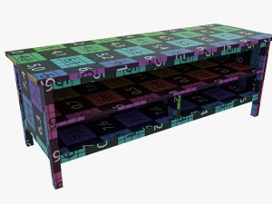 TV Stand With Shelves 3D Model