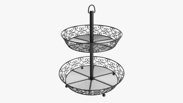 Two Tier Display Basket With Legs Modelo 3D .c4d .max .obj .3ds .fbx .stl .blend 