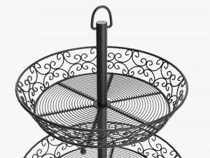Cesta de exibi&ccedil;&atilde;o de duas camadas com pernas Modelo 3D