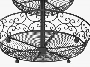 Cesta de exibi&ccedil;&atilde;o de duas camadas com pernas Modelo 3D