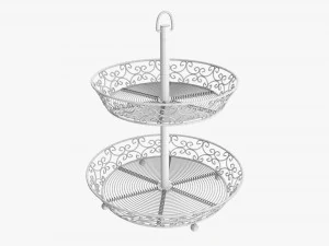 Cesta de exibi&ccedil;&atilde;o de duas camadas com pernas Modelo 3D