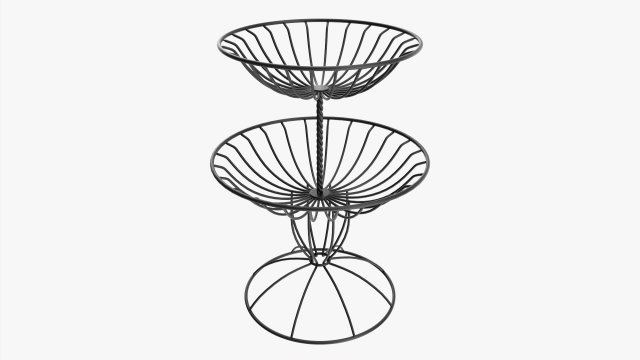 Two Tier Wire Basket 3D 모델 .c4d .max .obj .3ds .fbx .stl .blend 