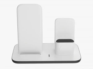 Wireless Charging Base 3-In-1 3D Model