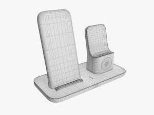 Wireless Charging Base 3-In-1 3D Model