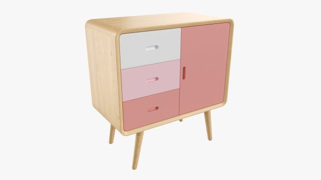 Wooden Cabinet With Drawers 01 Modèle 3D .c4d .max .obj .3ds .fbx .stl .blend 