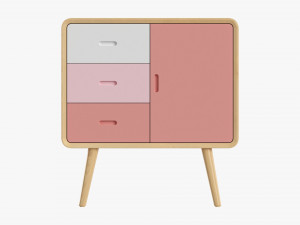 Wooden Cabinet With Drawers 01 Modèle 3D