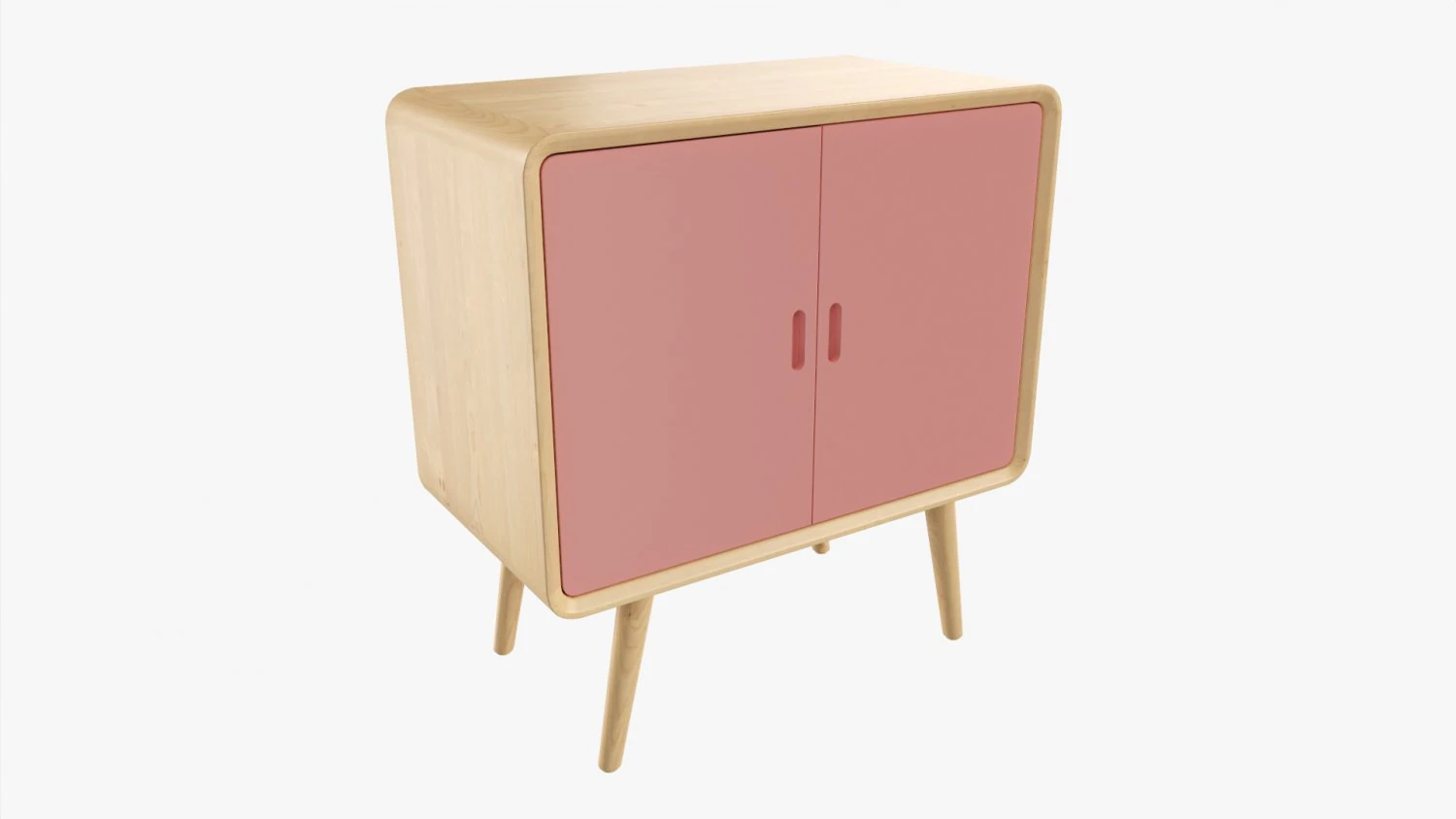 Wooden Cabinet With Drawers 02 3D Model .c4d .max .obj .3ds .fbx .stl .blend 