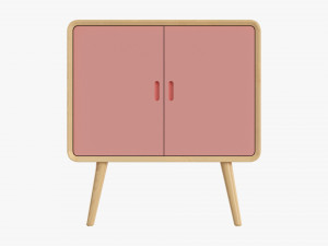 Wooden Cabinet With Drawers 02 3D 모델