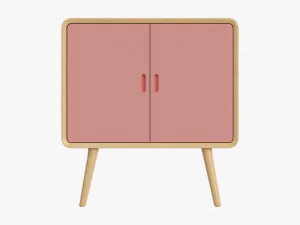 Wooden Cabinet With Drawers 02 3D Model