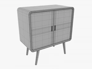 Wooden Cabinet With Drawers 02 3D Model