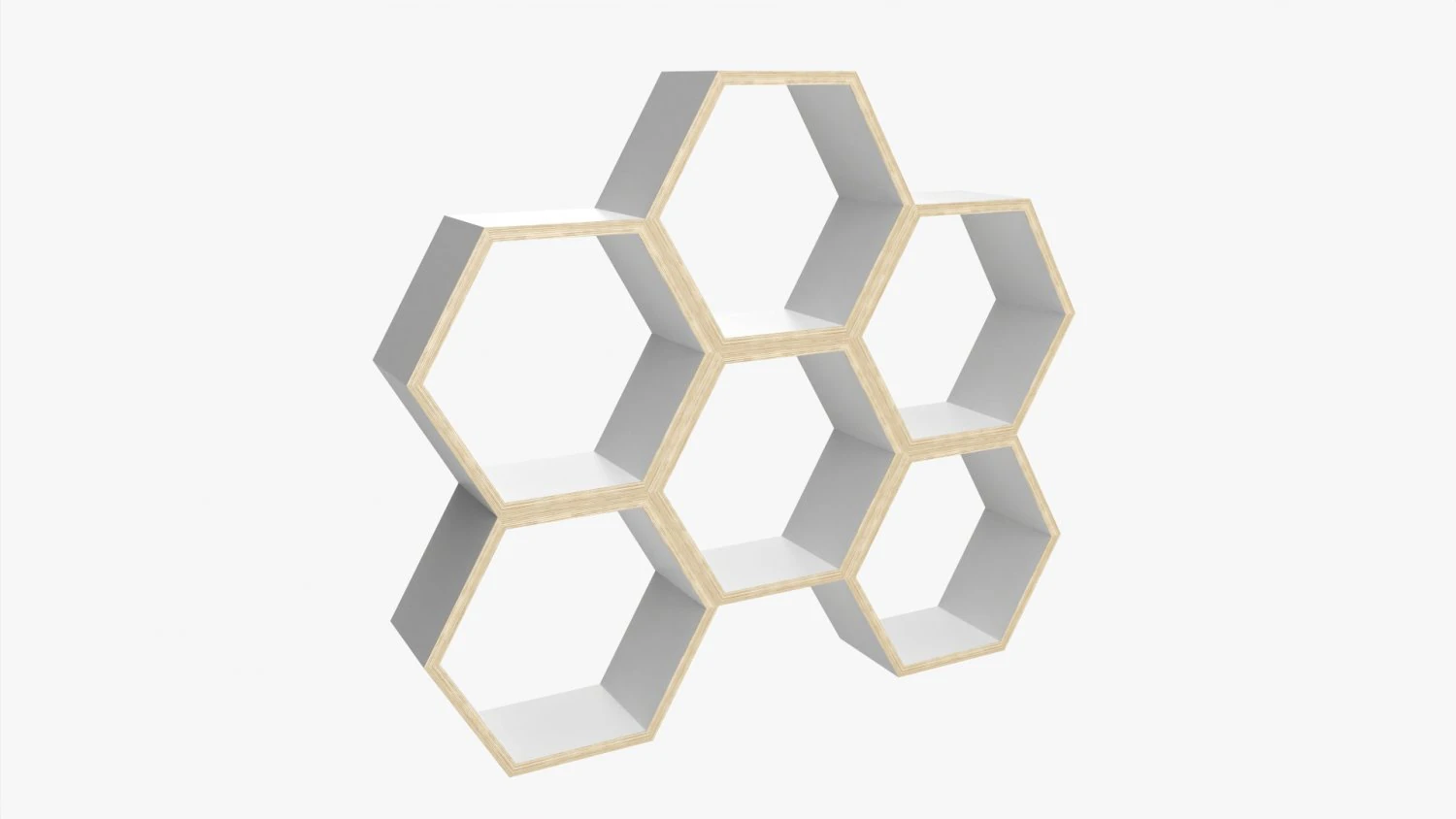 Wooden Shelf Modular Minimalistic 3D Model .c4d .max .obj .3ds .fbx .stl .blend 