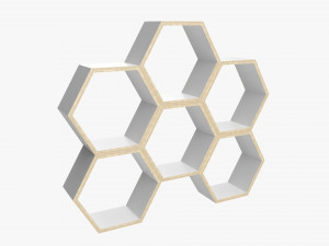 Wooden Shelf Modular Minimalistic 3D Model