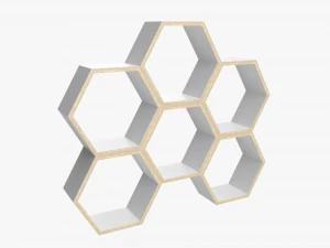 Mensola in legno modulare minimalista Modello 3D