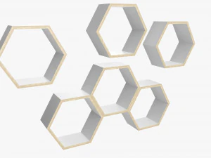 Wooden Shelf Modular Minimalistic 3D Model