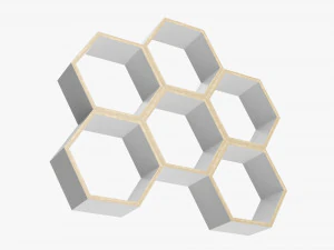 Wooden Shelf Modular Minimalistic 3D Model