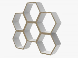 Wooden Shelf Modular Minimalistic 3D Model