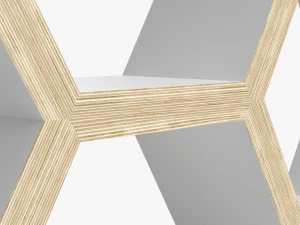 Wooden Shelf Modular Minimalistic 3D Model