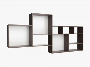 Prateleira suspensa de madeira 02 Modelo 3D