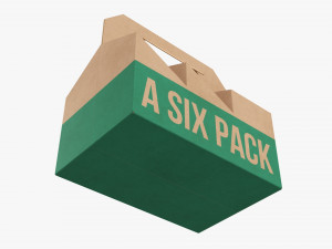 Cardboard Beer Bottle Carrier 6-pack 3D Model