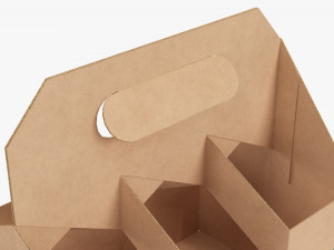 Cardboard Beer Bottle Carrier 6-pack 3D Model
