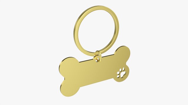 Collar Pet ID Tag steel brass 3D Модель .c4d .max .obj .3ds .fbx .stl .blend 