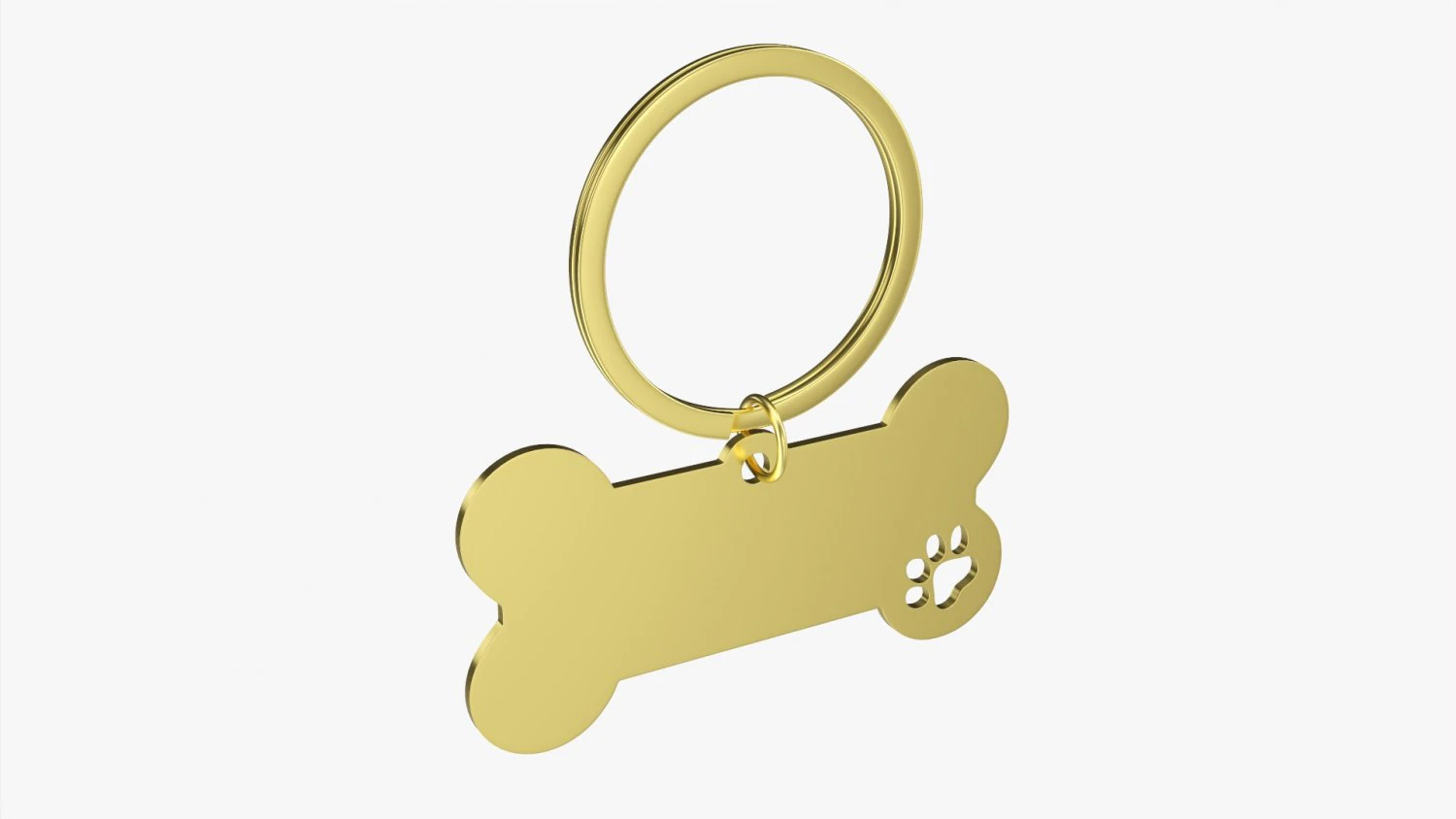 Collar Pet ID Tag steel brass 3D Model .c4d .max .obj .3ds .fbx .stl .blend 