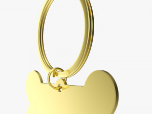 Collar Pet ID Tag steel brass 3D Модель