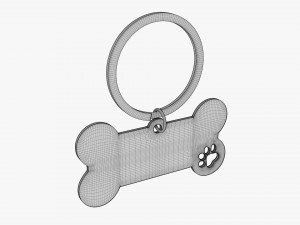 Collar Pet ID Tag steel brass 3D Модель
