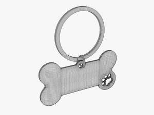 Collar Pet ID Tag steel brass 3D Model