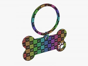 Collar Pet ID Tag steel brass 3D Model
