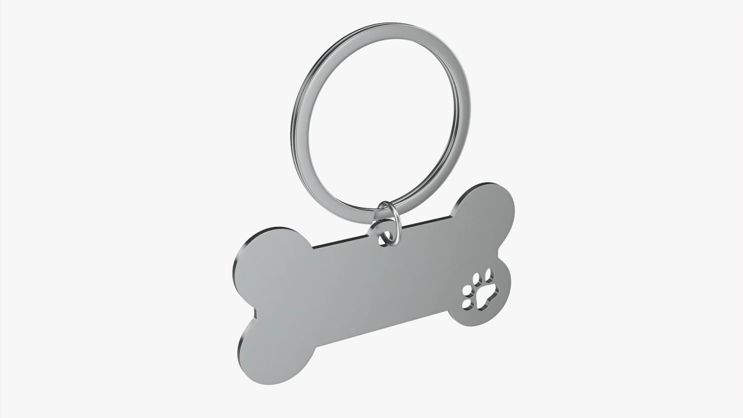 Collar Pet ID Tag steel white 3D Model .c4d .max .obj .3ds .fbx .stl .blend 