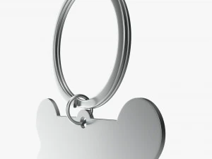 Collar Pet ID Tag steel white 3D Model